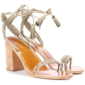 ZIMMERMANN Wrap Weave Leather Sandal Block Heel